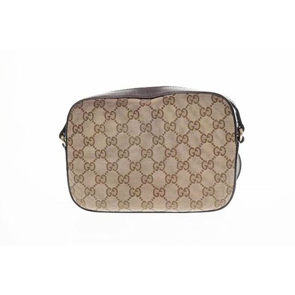 Gucci GG Canvas Signature Web Bee Shoulder Bag Brown - Picture 2 of 6